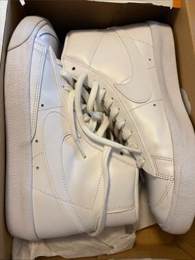 Nike White High-Top Leather Sneakers